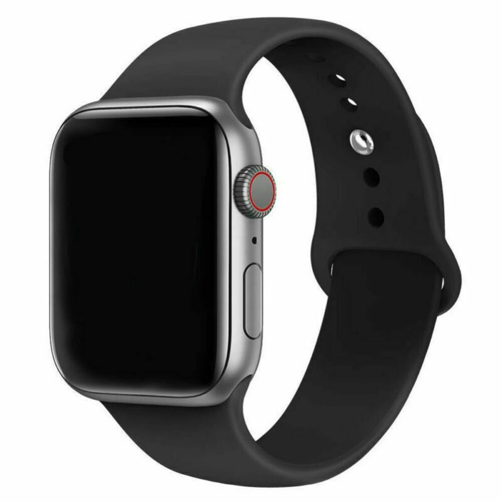 Strap-it® Strap-it Apple Watch 8 Silikonarmband (Schwarz)