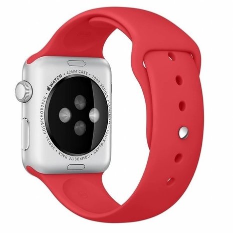 Strap-it® Strap-it Apple Watch 8 Silikonarmband (Rot)