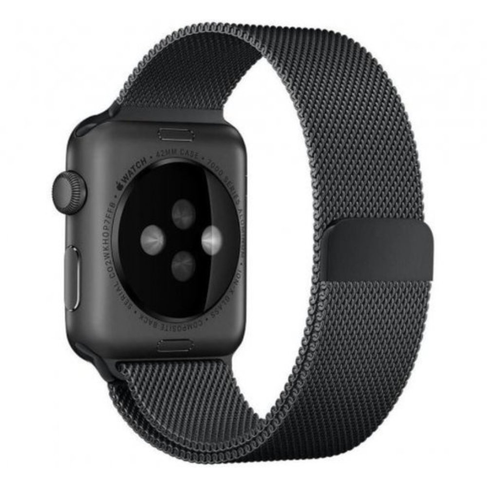 Strap-it® Strap-it Apple Watch 8 Milanese Armband (Schwarz)