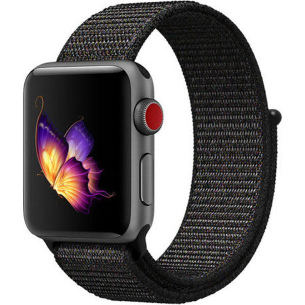 Strap-it® Strap-it Apple Watch 8 Nylonarmband (Schwarz)