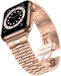 Strap-it® Strap-it Apple Watch 8 Presidential Stahlarmband (Roségold)