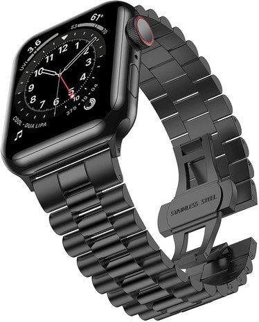 Black steel apple watch on sale