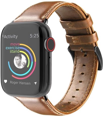 Strap-it® Strap-it Apple Watch 8 Lederarmband (Braun)