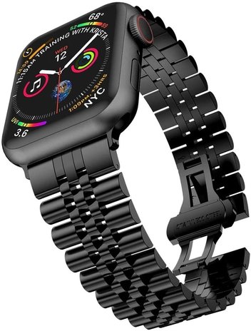 Strap-it® Strap-it Apple Watch 8 Jubilee Stahlband (Schwarz)