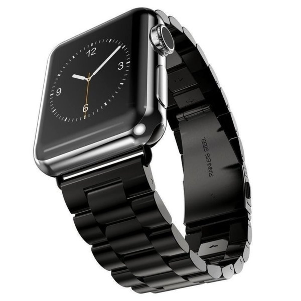 Strap-it® Strap-it Apple Watch 8 Stahlarmband (Schwarz)