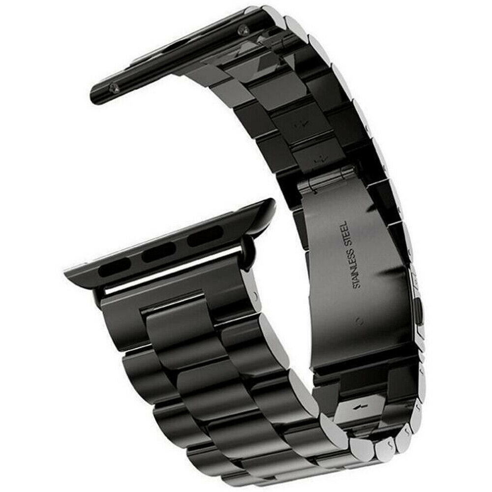 Strap-it® Strap-it Apple Watch 8 Stahlarmband (Schwarz)