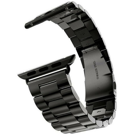 Strap-it® Strap-it Apple Watch 8 Stahlarmband (Schwarz)