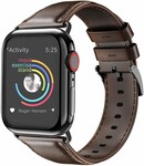 Strap-it® Strap-it Apple Watch 8 Lederarmband (Dunkelbraun)