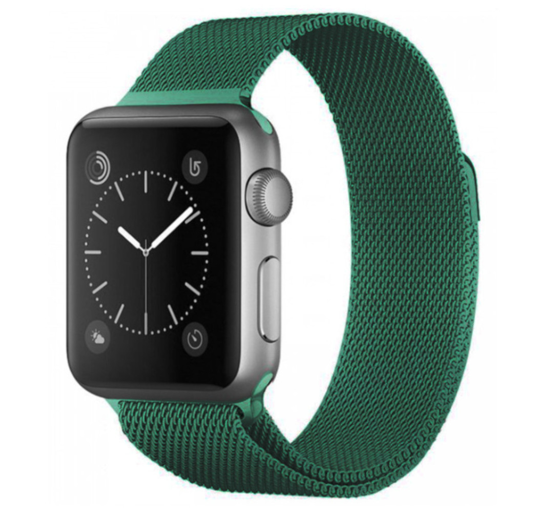 Strap-it® Strap-it Apple Watch 8 Milanese Armband (Grün)