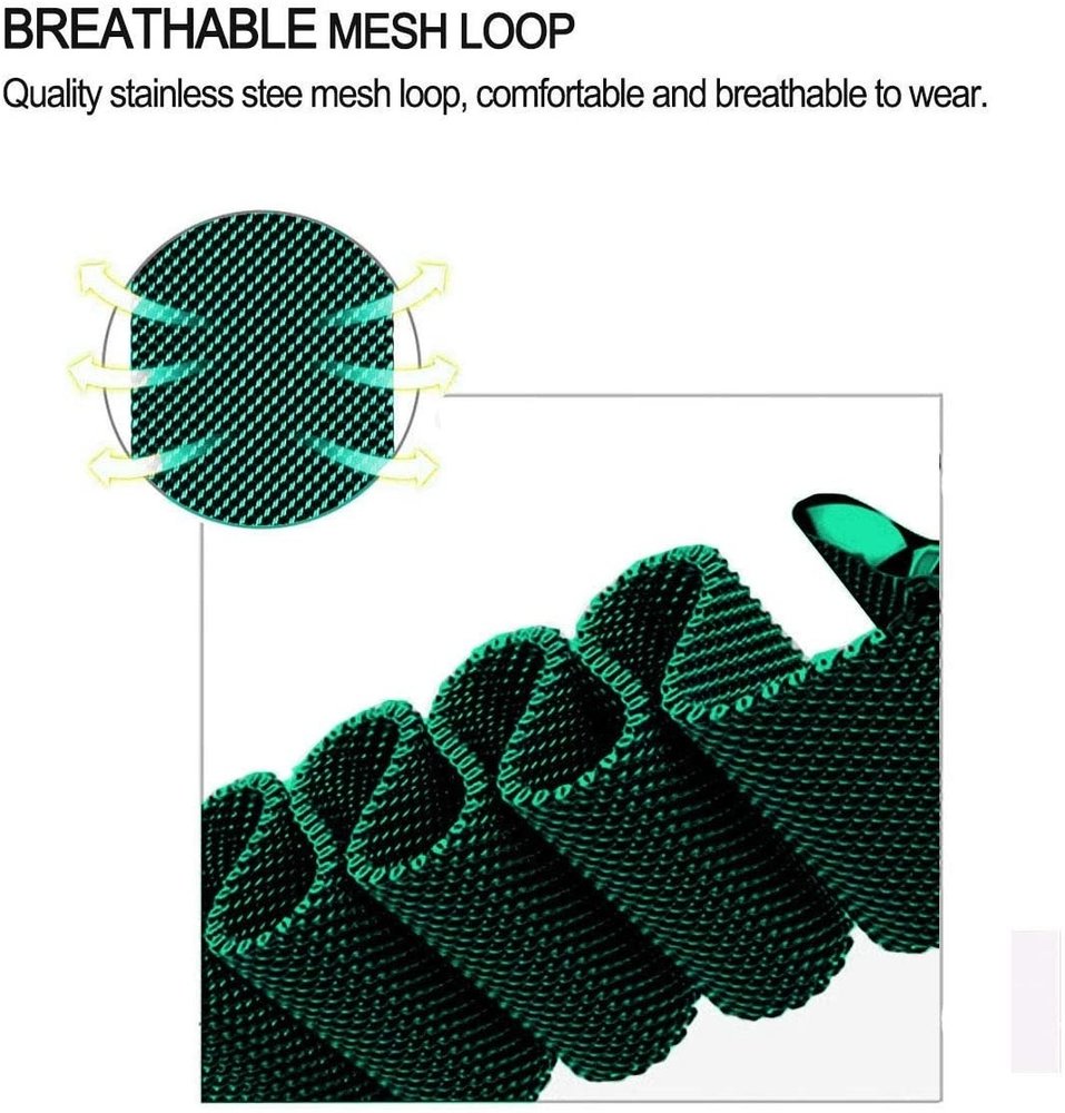 Strap-it® Strap-it Apple Watch 8 Milanese Armband (Grün)