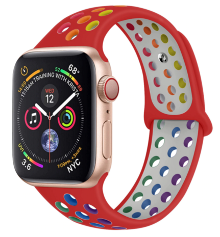 Strap-it® Strap-it Apple Watch 8 Sport Armband (Buntes Rot)