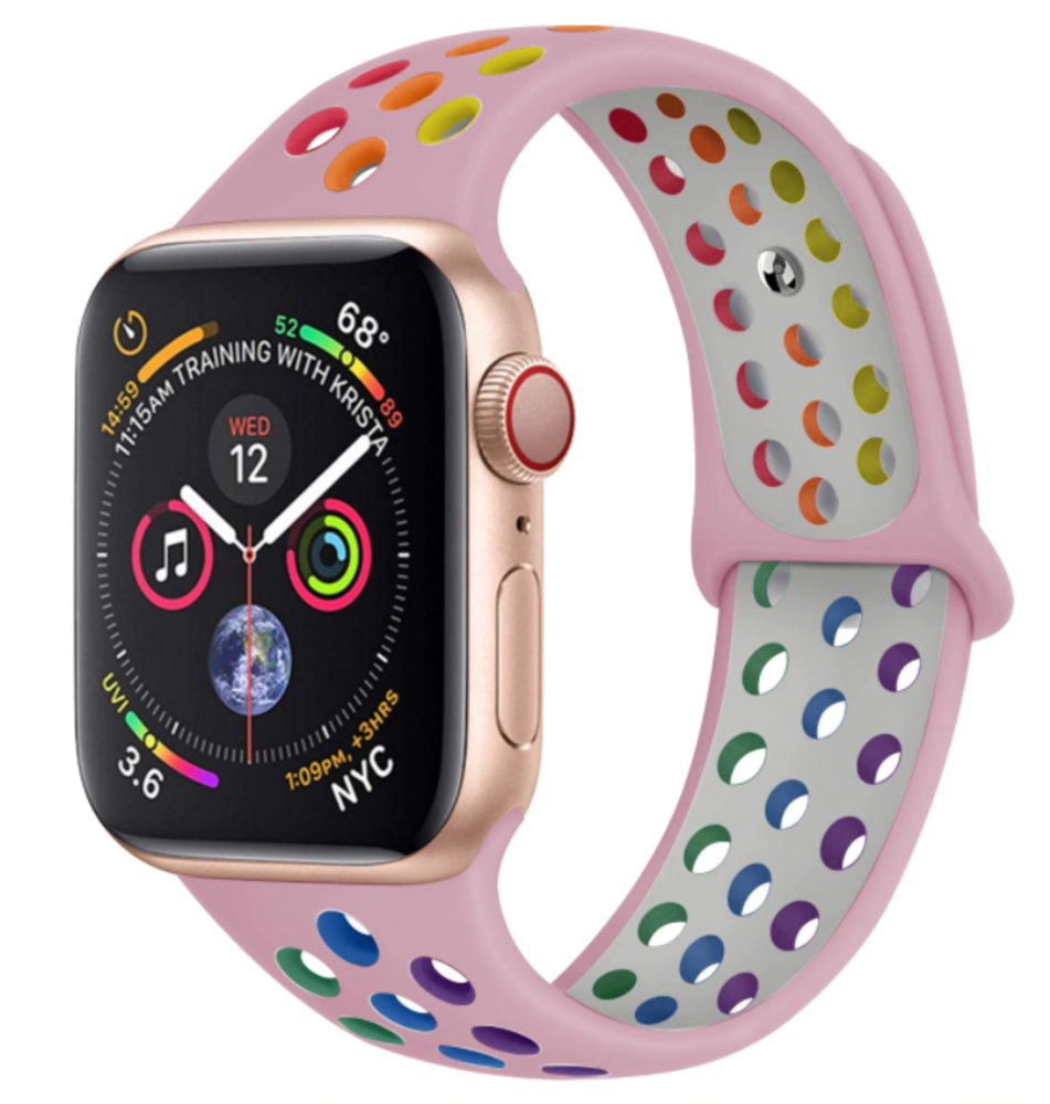 Strap-it® Strap-it Apple Watch 8 Sport Armband (Buntes Rosa)