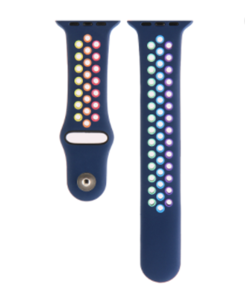 Strap-it® Strap-it Apple Watch 8 Sport Armband (Buntes Dunkelblau)