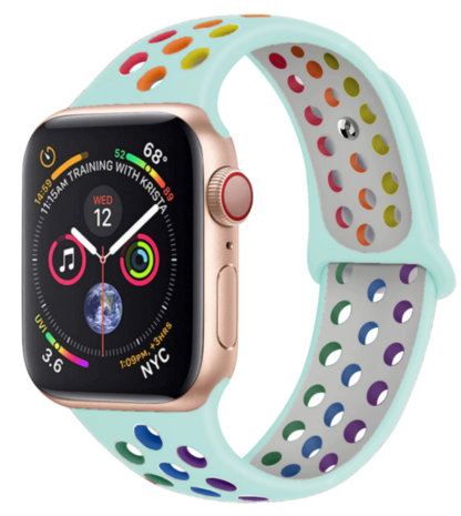 Strap-it® Strap-it Apple Watch 8 Sport Armband (Buntes Hellblau)