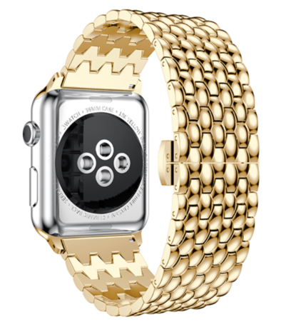 Strap-it® Strap-it Apple Watch 8 Drachenarmband Stahl (Gold)