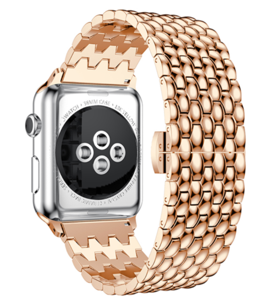 Strap-it® Strap-it Apple Watch 8 Drachenarmband Stahl (Roségold)