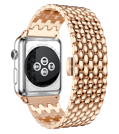Strap-it® Strap-it Apple Watch 8 Drachenarmband Stahl (Roségold)