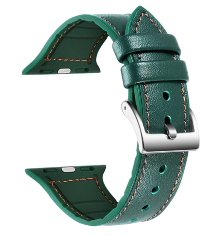 Strap-it® Strap-it Apple Watch 8 Lederarmband (Grün)