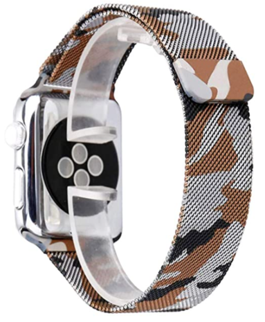 Strap-it® Strap-it Apple Watch 8 Milanese Armband (Camouflage Braun)