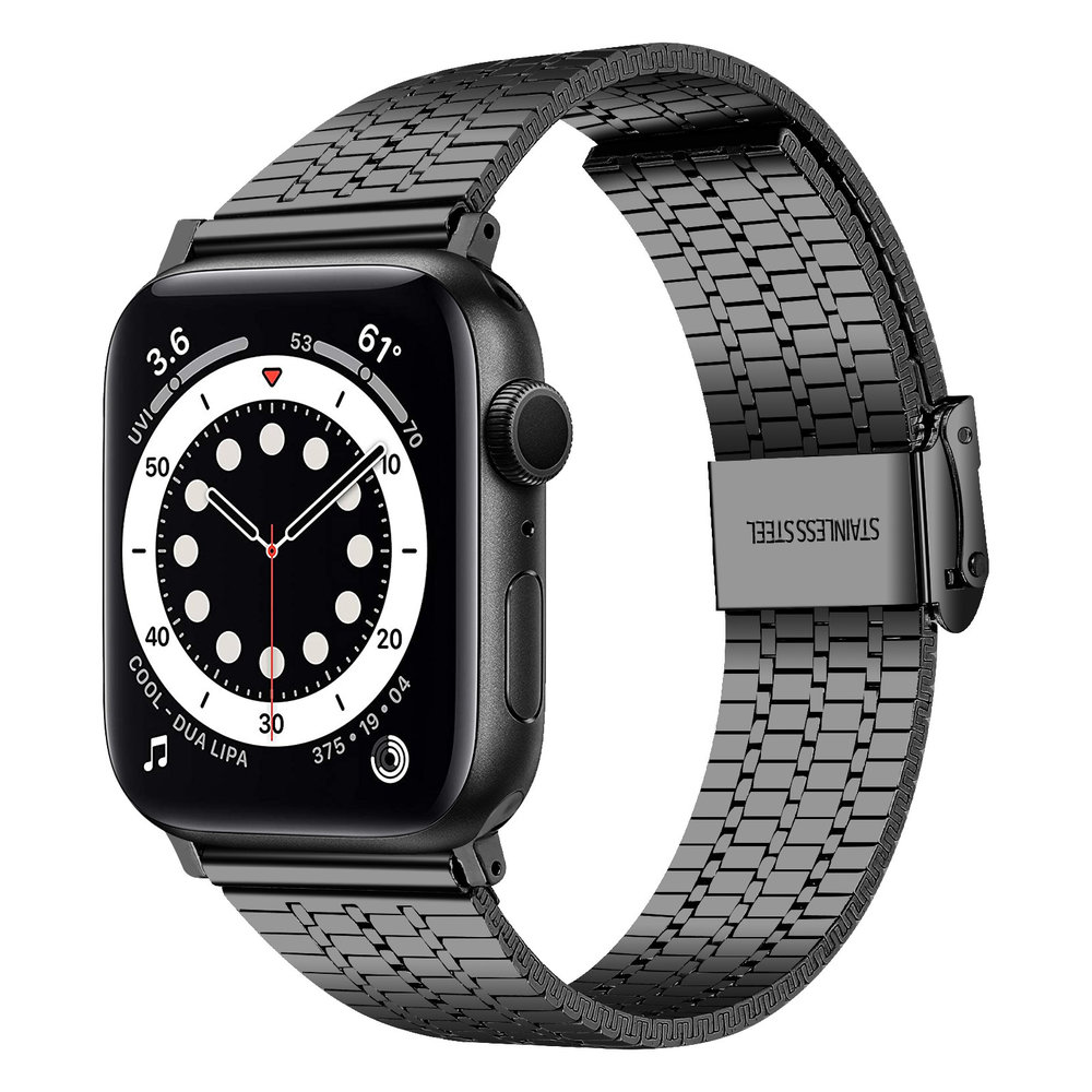 Strap-it® Strap-it Apple Watch 8 Edelstahlarmband (Schwarz)