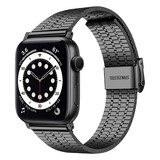 Strap-it® Apple Watch 8 Edelstahlarmband (Schwarz)