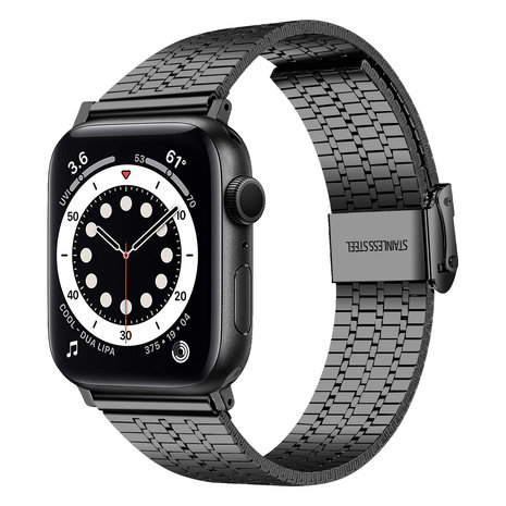 Strap-it® Strap-it Apple Watch 8 Edelstahlarmband (Schwarz)