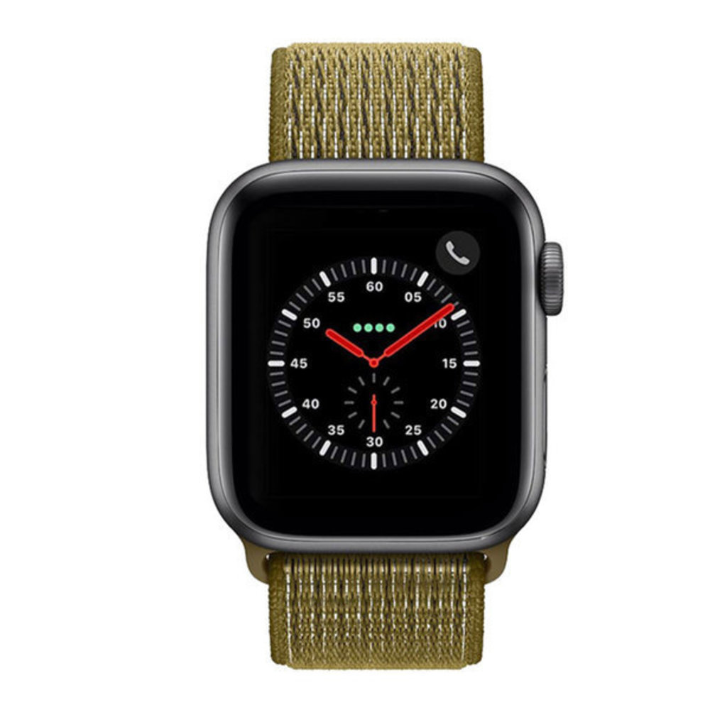 Strap-it® Strap-it Apple Watch 8 Nylonarmband (Oliv)