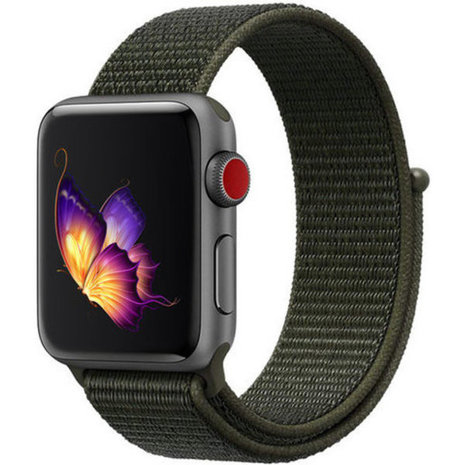 Strap-it® Strap-it Apple Watch 8 Nylonarmband (Dunkelgrün)