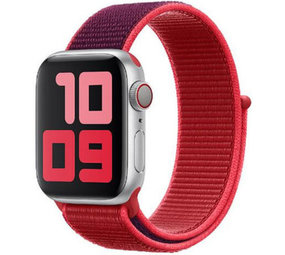 Strap-it® Apple Watch 8 Nylonarmband (Lila/Rot) Strap-it® Apple Watch 8 Nylonarmband (Lila/Rot)