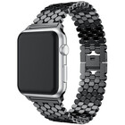 Strap-it® Strap-it Apple Watch 8 Stahl Fischband (Schwarz)