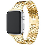 Strap-it® Apple Watch 8 Stahl Fischband (Gold)