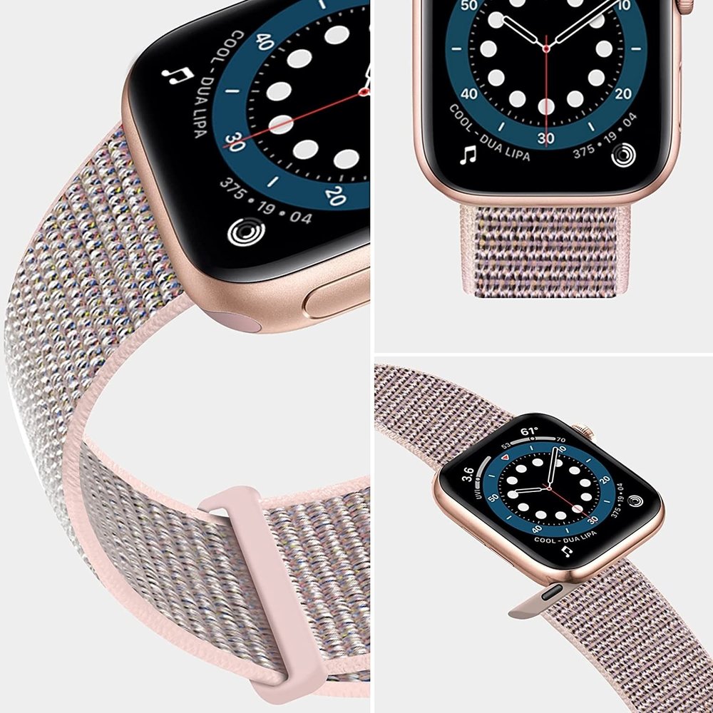 Strap-it® Strap-it Apple Watch 8 Nylon Loop Armband (Rosa)