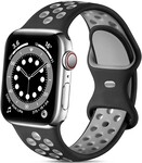 Strap-it® Strap-it Apple Watch 8 Armband Sport (Schwarz/Grau)