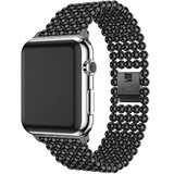 Strap-it® Apple Watch 8 Stahlperlenarmband (Schwarz)