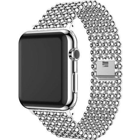 Strap-it® Strap-it Apple Watch 8 Stahlperlenarmband (Silber)