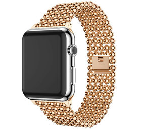 Strap-it® Apple Watch 8 Stahlperlenarmband (Roségold)