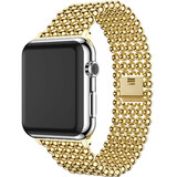Strap-it® Apple Watch 8 Stahlperlenarmband (Gold)