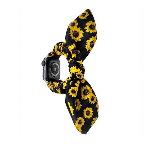 Strap-it® Strap-it Apple Watch 8 Scrunchie Butterfly Armband (Sonnenblumen)