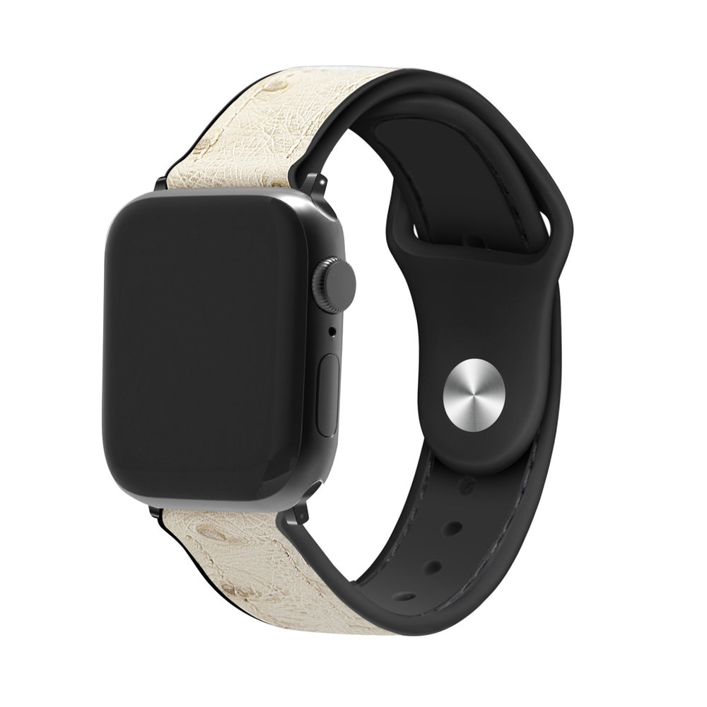 Strap-it® Strap-it Apple Watch 8 Leder-Hybridarmband (Sandweiß)
