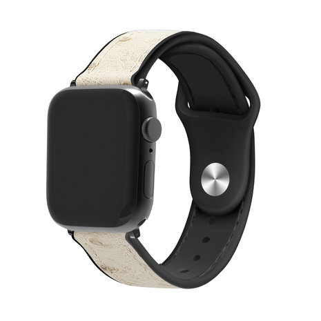 Strap-it® Strap-it Apple Watch 8 Leder-Hybridarmband (Sandweiß)