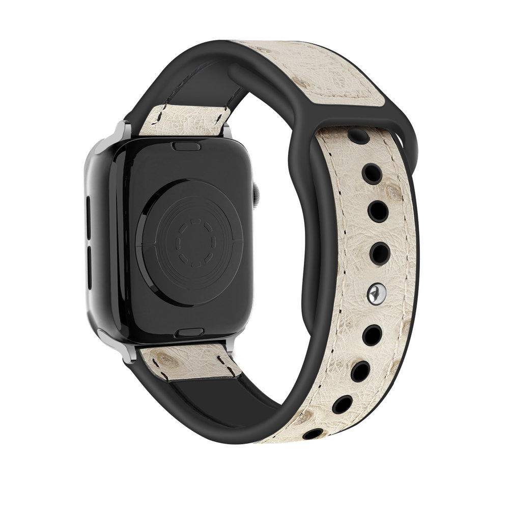 Strap-it® Strap-it Apple Watch 8 Leder-Hybridarmband (Sandweiß)