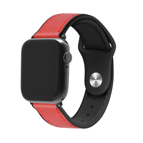 Strap-it® Strap-it Apple Watch 8 Leder-Hybridarmband (Rot)