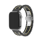 Strap-it® Strap-it Apple Watch 8 Keramik-Stahlarmband (Schwarz/Gold)