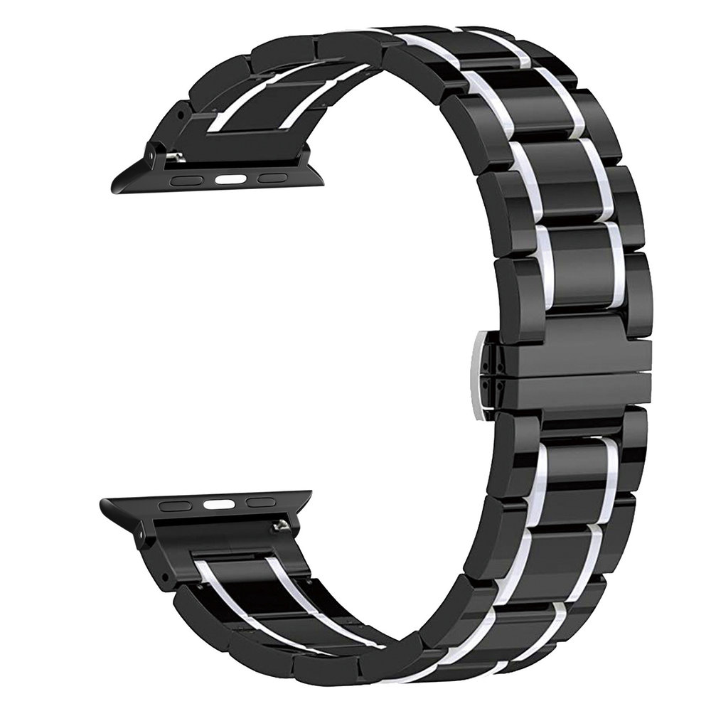 Strap-it® Strap-it Apple Watch 8 Keramik-Stahlarmband (Schwarz/Silber) Strap-it® Strap-it Apple Watch 8 Keramik-Stahlarmband (Schwarz/Silber)