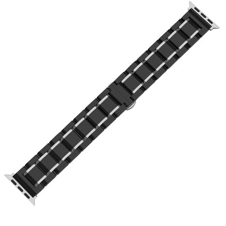 Strap-it® Strap-it Apple Watch 8 Keramik-Stahlarmband (Schwarz/Silber) Strap-it® Strap-it Apple Watch 8 Keramik-Stahlarmband (Schwarz/Silber)