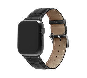 Strap-it® Apple Watch 8 Lederarmband mit Krokoprägung (Schwarz) Strap-it® Apple Watch 8 Lederarmband mit Krokoprägung (Schwarz)