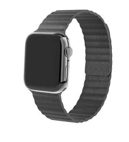 Strap-it® Strap-it Apple Watch 8 Lederschlaufenband (Grau)