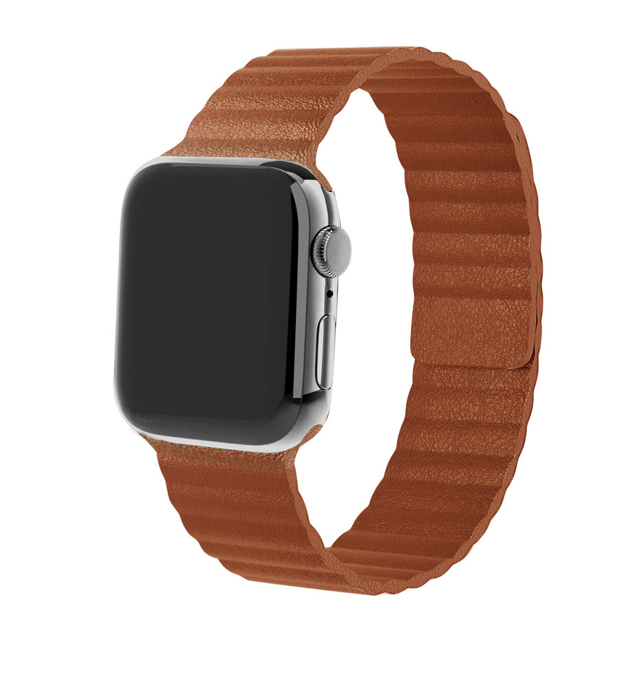 Strap-it® Strap-it Apple Watch 8 Lederschlaufenband (Braun)
