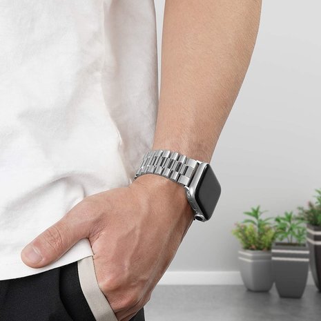 Strap-it® Strap-It Apple Watch Ultra Presidential Stahlarmband (Silber) Strap-it® Strap-It Apple Watch Ultra Presidential Stahlarmband (Silber)