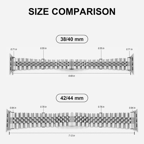 Strap-it® Strap-It Apple Watch Ultra Jubilee Stahlarmband (Silber) Strap-it® Strap-It Apple Watch Ultra Jubilee Stahlarmband (Silber)